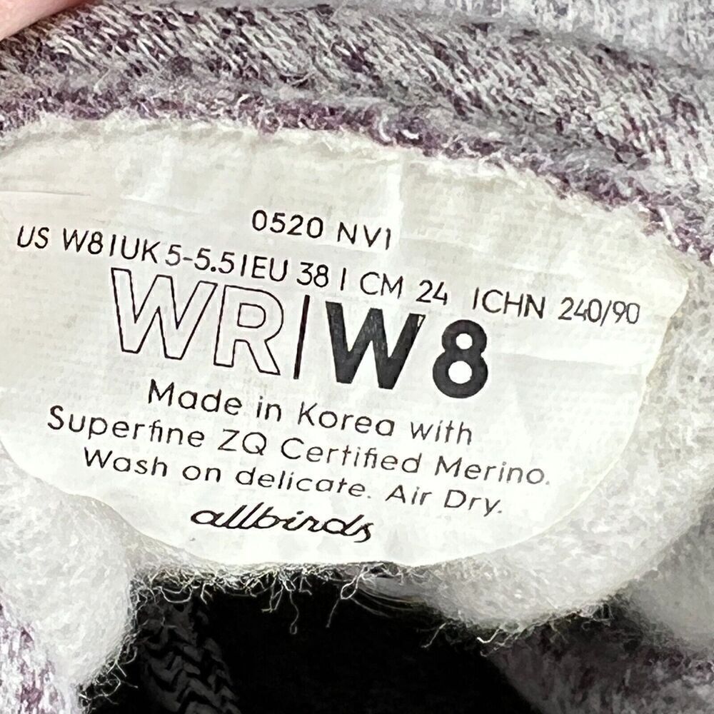 Allbirds Wool Runner Sneakers Womens 8 Gray Athletic Casual Lace Up Low Top - Picture 12 of 12
